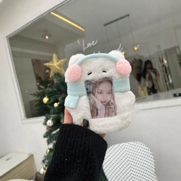 可愛毛絨原創卡套 ins 風 3 寸拍立得小卡套 愛豆飯卡照片展示 包包掛件