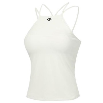 Descente 迪桑特 細肩帶背心 無袖背心 女裝 可拆胸墊 象牙白【運動世界】SQ322PBR73-IVY0