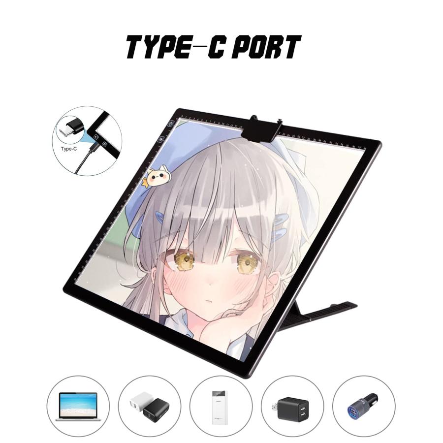 A3 Tracing Light Box, iVAOOZE A3 LED Light Pad with Colors Mode Stepless Dimmable and Levels of Brightness Light Copy Pad, Wireless Rechargeable L