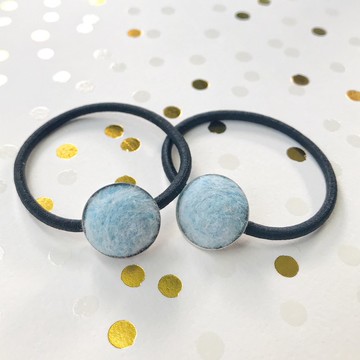 藍色聖誕 手作羊毛氈髮圈