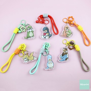 貓福珊迪恐龍掛繩吊飾鑰匙圈