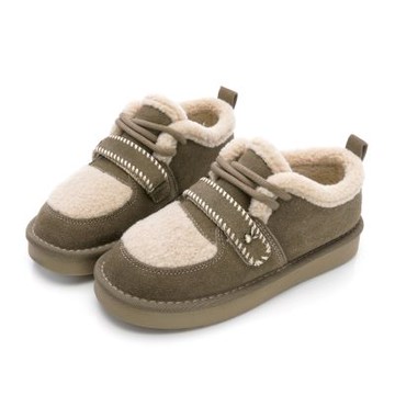 PLAYBOY 冬季戀歌絨毛拼接雪靴-PY1712灰棕