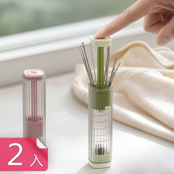 【荷生活】按壓式開合取放便捷針線收納盒 多規格針頭縫紉拆線工具套組-2入組