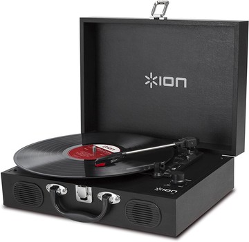 [o東京直購] ION Audio 手提箱式電唱機 Vinyl Transport Portable Briefcase Style Turntable with Built-In Stereo Speakers - Black