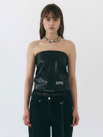 Eco Leather Tube Top (Black)