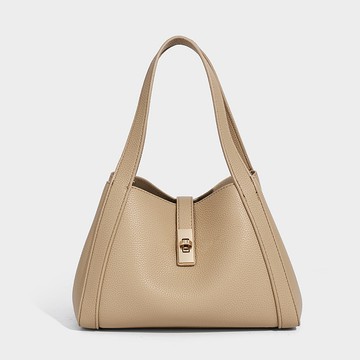 VIVILIAN高級感百搭鎖扣單肩斜跨水桶包