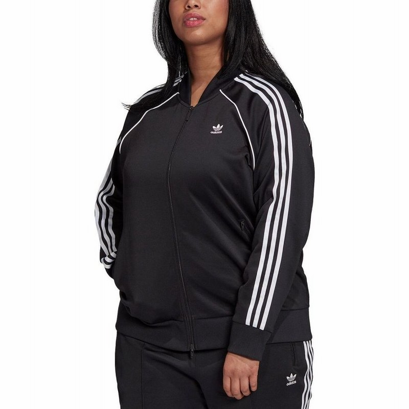 アディダス Adidas レディース ジャージ 大きいサイズ アウター Plus Size Track Jacket Black White 通販 Lineポイント最大0 5 Get Lineショッピング