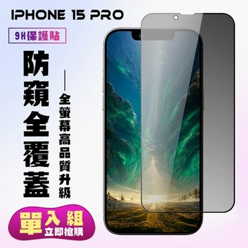 IPhone 15 PRO 鋼化膜滿版黑框防窺手機保護膜