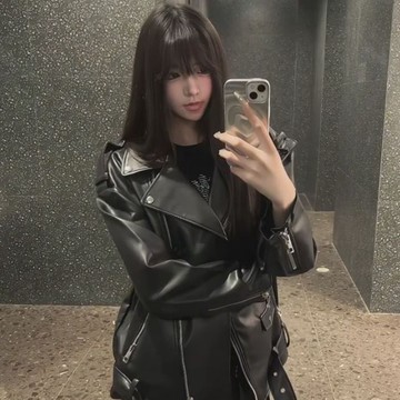 特惠直降  防風皮衣 外套 皮衣外套 拉鍊皮衣外套 復古 機車夾克 高檔時尚機車皮衣外套女2025秋季新款寬鬆百