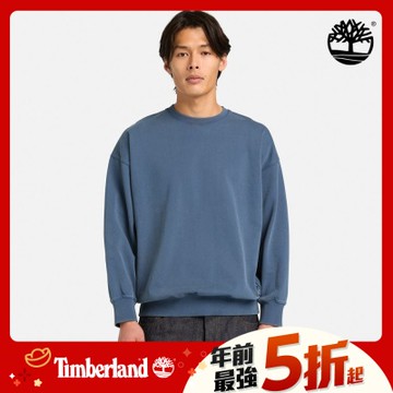 (領券再折)Timberland官方旗艦 中性靛藍色馬年特別款寬版圓領上衣|A5MXM288