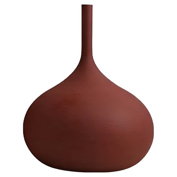 KUIBAO 快豹生活 Wyner莫蘭迪磨砂拉絲細紋花瓶  16 x 20cm  E款 磨砂玳瑁紅