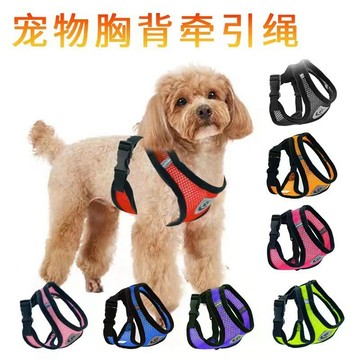 寵物胸背小型犬專用夏季透氣遛狗胸背套裝貓咪戶外牽引繩子項圈