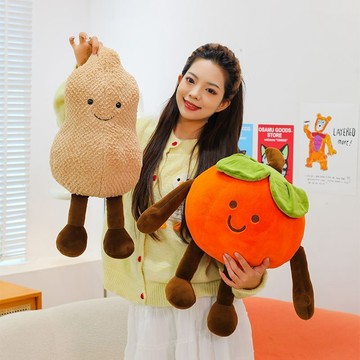 🍅柿柿如意花生公仔｜雙吉祥物絨毛組 🎀趣味布娃娃禮物 花生毛絨公仔 柿子毛絨公仔玩偶 毛絨玩具 趣味禮物 布娃娃