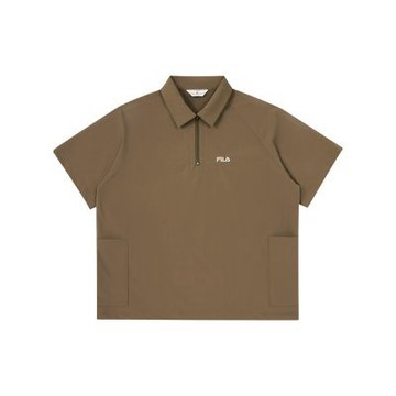 FILA 男平織襯衫-褐色 1WSA-5430-BN