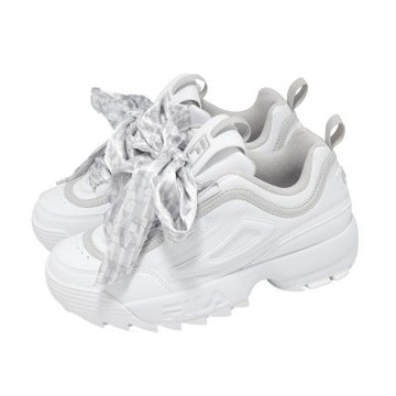 Fila 休閒鞋 Disruptor 2 Scarf 女鞋 白 灰 厚底 增高 老爹鞋 5C124A100