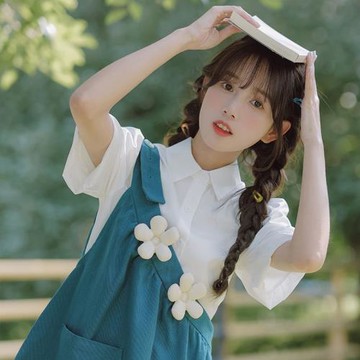 奶系背帶裙子套裝少女生夏裝2026新款初中高中學生甜美可愛連衣裙