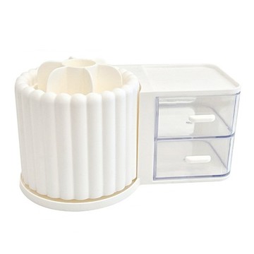 Winprice 抽屜式旋轉刷收納盒  1個  白色