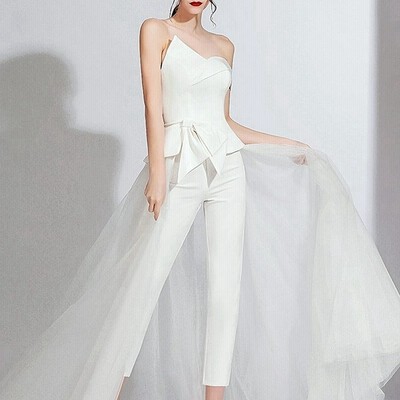 値下げ 人気 新品ウエディングドレス パンツ ウエディングパンツ 結婚式のパンツスタ5 オールインワン Virtualcontrol Com