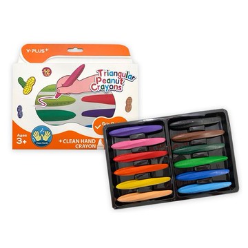 YPLUS~三角花生蠟筆(12色)