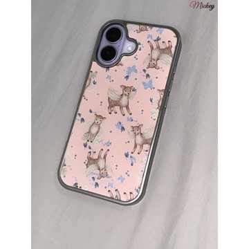 天使小鹿適用17蘋果15/16promax16iPhone13/14手機殼11電鍍12小眾