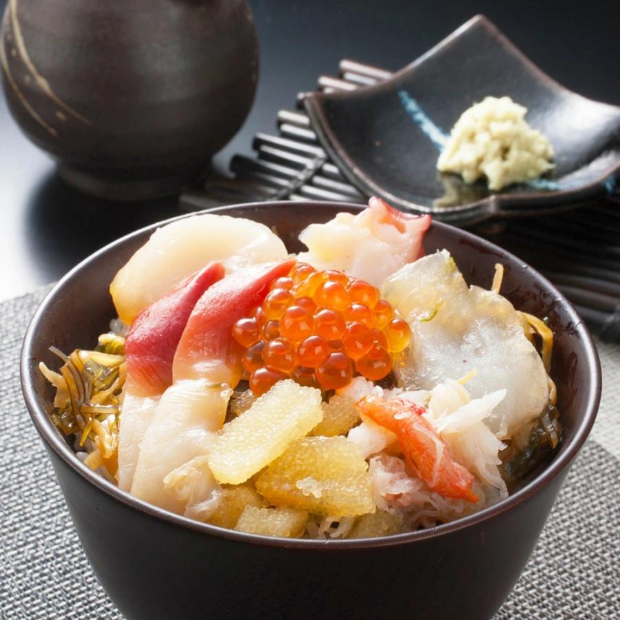 北海道 海鮮丼 7種の彩り海鮮丼 松前漬 数の子 ずわいがに ひらめ いくら たこ ほたて ほっき 帆立 蟹 お取り寄せ 海産物 ギフト 冷凍