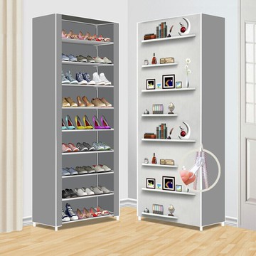 【拉鏈款】簡易多層鞋架家用防塵組裝經濟型宿舍門口收納柜布鞋柜