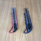 PS Mall【J3037】 美工刀 刀片 刀子 裁紙工具 切紙刀 手推式 大號 工具刀 不銹鋼 辦公用品