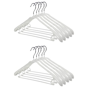 Life+ 北歐ins 乾濕兩用多功能防滑寬肩衣架 PVC環保浸膠+不鏽鋼材質  40 x 20 x 3.5cm  白色  1組