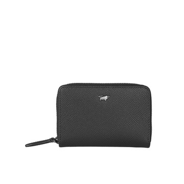 BRAUN BUFFEL 台灣總代理 HOMME-ZW 拉鍊零錢包-黑色/BF599-161A-BK
