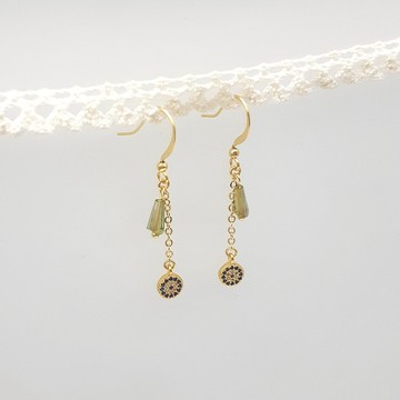 藍鋯之瞳 耳環 耳勾 (一對)