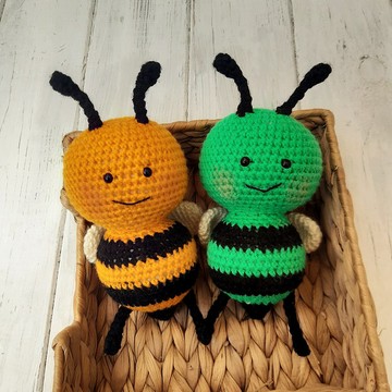 手工鉤針有趣的蜜蜂毛絨玩具動物毛絨玩具針織 Amigurumi 禮物