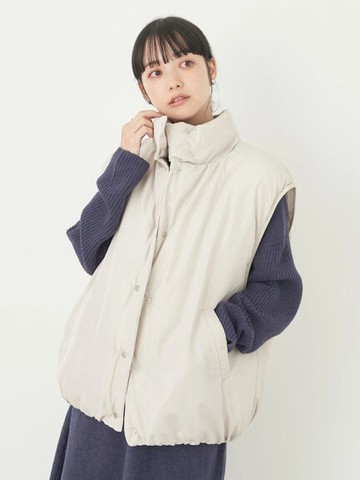 保暖鋪棉立領背心外套(1L34L0Z0800) - earth music&ecology