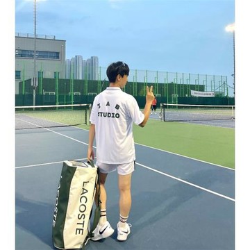韓國IAB STUDIO高領衛衣網球男女同款運動休閑套頭外套
