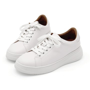 真皮 休閒鞋 小白鞋 厚底鞋 厚底小白鞋 極簡真皮輕量厚底增高小白鞋休閒鞋 ROBINLO (GREGARY 雲感白)