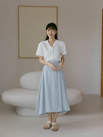 推薦款 氣質修身側綁帶長裙