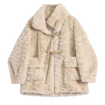 2023冬季新品皮毛一體毛毛外套女加厚保暖羊羔毛外套上衣