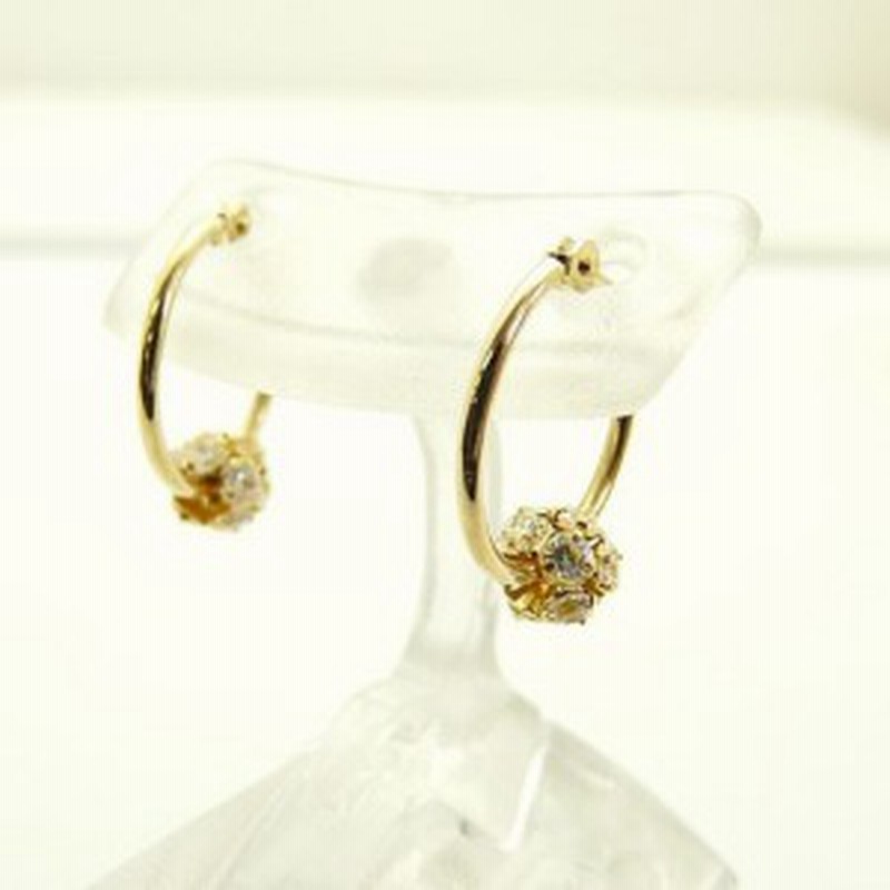 キラキラ光るキュービックの輪っかチャームがかわいいピアス 通販 Lineポイント最大1 0 Get Lineショッピング