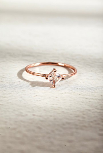 菱形藍光月光石925純銀戒指 (銀/玫瑰金) | 月光石系列