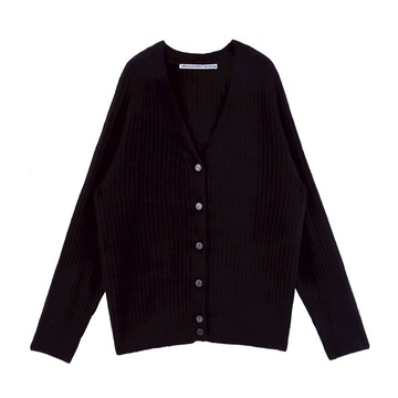 alexanderwang 羊駝毛羅紋 v 領開襟衫