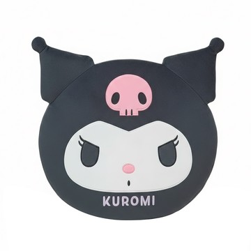 KUROMI 大臉記憶坐墊 柔軟舒適 可愛造型 辦公室居家必備  1入  酷洛米 黑色  12英吋