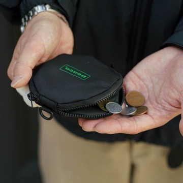 Hightide_Penco 雙拉鍊零錢收納包_黑_GB301-BK