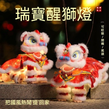 ✈新北發貨✨中秋節燈籠 手工醒獅燈籠 diy兒童手提燈 髮光古風花燈材料包 新年醒獅手提燈籠 春節燈籠 過年燈籠 手提燈