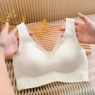 讓穿脫更簡便側扣交叉式美背內衣貼合無痕背心式胸罩無鋼圈青年文