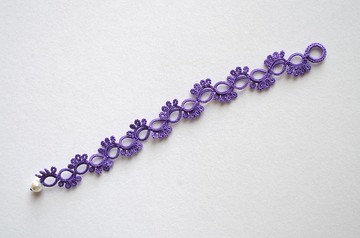 梭織花邊和棉質珍珠手鍊・Kikyo