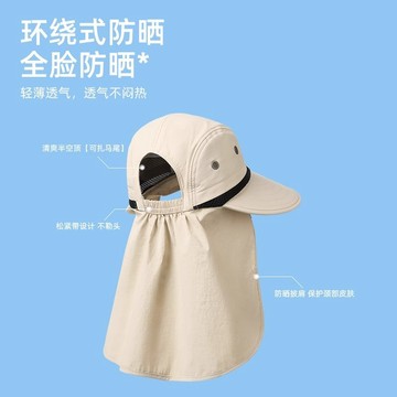 瘋搶中🥇防曬麵罩帽子一體護頸遮陽帽太陽帽戶外釣魚漁夫帽夏季紫外綫登山夏季冰涼防曬麵罩女 護頸脖子一體冰絲麵罩 防曬遮陽透