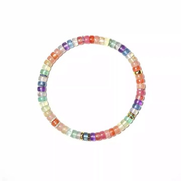 【寶石直切】全功效多寶彩虹-銀鑽/素圈直切寶石等級水晶手鍊