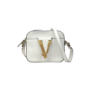 versace白色皮革相機包