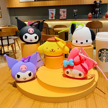 鑰匙圈 吊飾 三麗鷗正版授權迷你矽膠零錢包掛件 庫洛米 大耳狗 美樂蒂 萌趣可愛造型包包掛件 小錢包