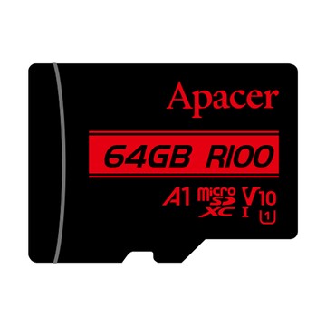 Apacer 64GB 100MB/s microSDXC U1 V10 A1 記憶卡