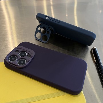 真液態矽膠 隱形支架 內置絨布 手機殼 防摔殼 適用於 蘋果 iPhone 14 13 Pro Max i14 保護殼
